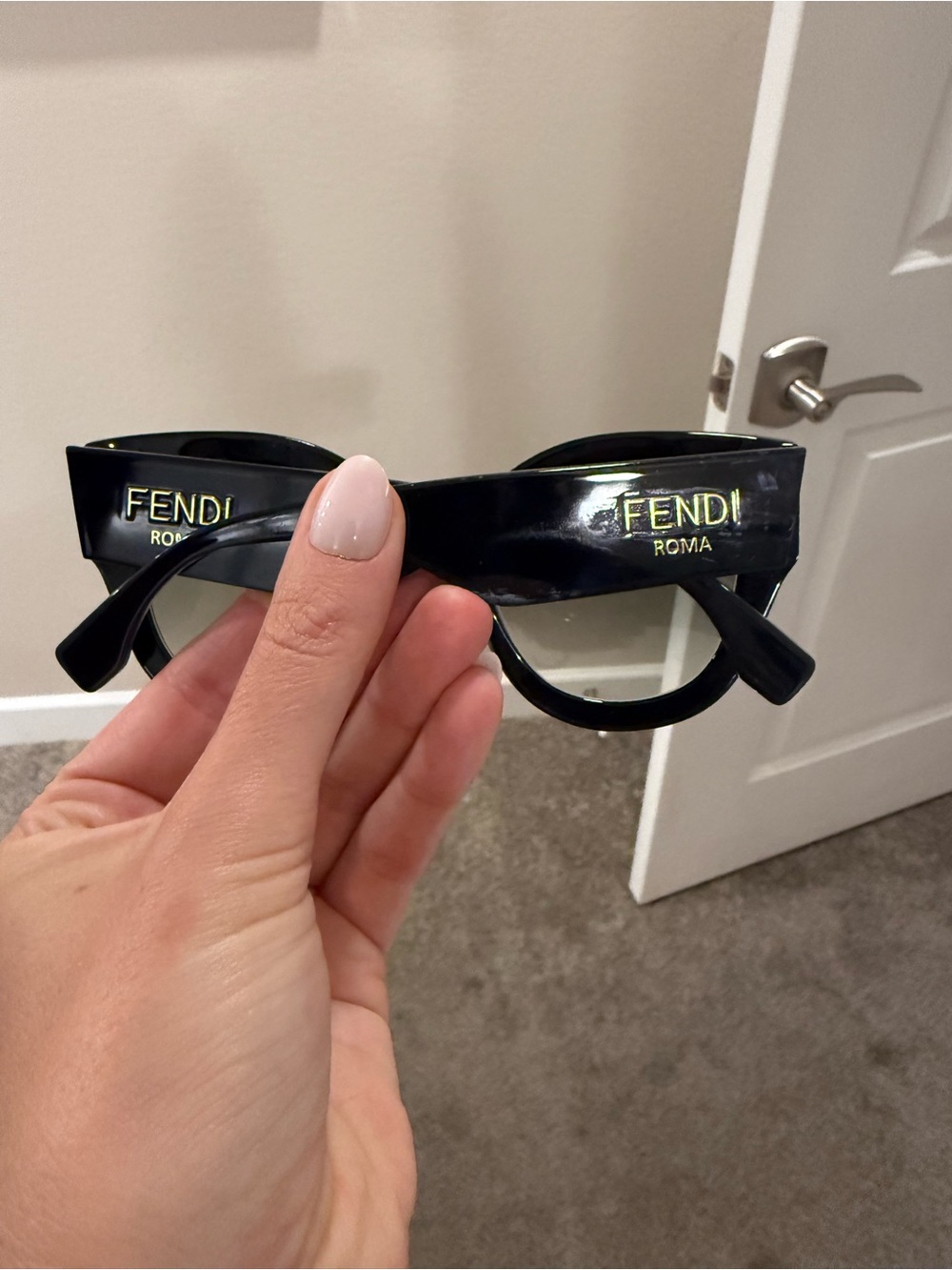 Fendi Black Cat-Eye Sunglasses with Gold Logo